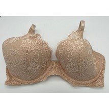 Victoria&#39;s Secret Floral Lace Plunge Bra Blush Pink Underwire Women&#39;s Si... - $19.59