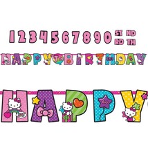 Hello Kitty Rainbow Jumbo Letter Banner Kit Birthday Party Supplies Over 10' New - $9.95