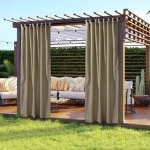 54&quot;X84&quot; Outdoor Curtain Panel Tab Top Drape Uv30+ Patio Pergola Garden 2... - £43.95 GBP