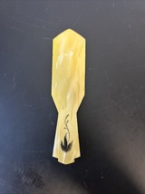 Vtg Yellow &amp; Butterscotch Celluloid Shoe Horn 5-9/16” - $10.84