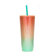 Starbucks Watermelon Green Glitter Stainless Steel Tumbler Cold Cup 24oz Venti - £35.36 GBP