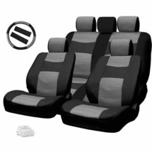 For Chevrolet Premium Black Grey Synthetic Leather Car Truck Seat Covers Set - £38.77 GBP