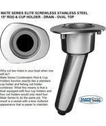 MATE SERIES ELITE SCREWLESS STAINLESS STEEL 15° ROD &amp; CUP HOLDER - DRAIN - £103.87 GBP