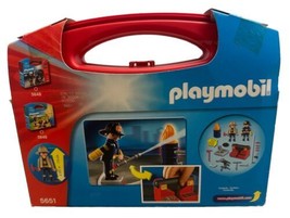 New Playmobil City Action 5651 Fire Rescue Carry Case Retired Set 36 Piece - $14.99