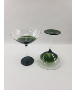 Set of 2 Pier 1 Element Martine Cocktail Green Glasses - £61.25 GBP