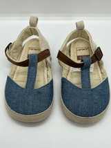 Carter&#39;s Baby Unisex Strap Sandel Shoes, Blue Denim Fabric Details Size ... - $13.10