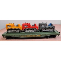 Tyco HO Scale Skid Flat W/3 Tractors Western Maryland Flatcar 351A Origi... - £6.57 GBP