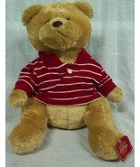 Aeropostale TAN TEDDY BEAR IN RED POLO SHIRT 12&quot; Plush STUFFED ANIMAL Toy - $27.08 CAD