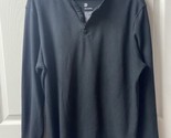 Adidas Henley Long Sleeved Sweater Mens Size Large Black Waffle Weave - £11.59 GBP