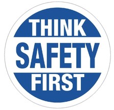 Think Safety First Hard Hat Decal Hard Hat Sticker Helmet Safety Label H31 - £1.42 GBP+