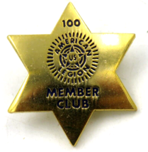 Vintage American Legion Member Club 100 Star Lapel Pin Button - £9.67 GBP