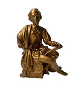 Vintage William Shakespeare Statue: Spelter, Gilt Bronze Finish, Literar... - $4,239.25 MXN