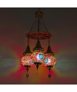 Turkish Mosaic Stained Glass Ceiling Hanging Chandelier Lamp - €136,97 EUR