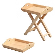 1:12 Dollhouse Miniatures Wood Tea Serving Stand with 1 flat Tray; High 2-1/2&quot; - £6.78 GBP