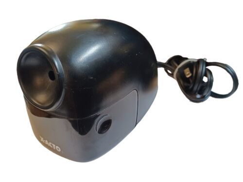 X-ACTO Electric Pencil Sharpener Model 19208 Black Heavy Works Great TESTED - $8.86