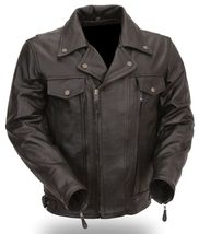 Men Jacket Black Pure Lambskin Leather Biker Motorcycle Party Wear - £125.81 GBP