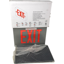 AC Red Universal Brush Aluminum LED Exit Sign 13&quot; x 9&quot; Chloride Die Cast... - £28.31 GBP