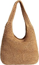 Straw Tote Bag for Women Summer Woven Beach Bag Handmade Shoulder Bag Rattan Han - £40.06 GBP