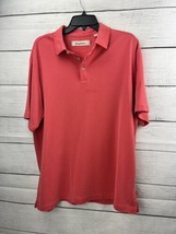 Tommy Bahama Men&#39;s Polo Shirt Size Large  Short Sleeve Red Striped Golf - $16.82