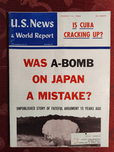 U S NEWS World Report Magazine August 15 1960 A-BOMB JAPAN HIROSHIMA Story - £11.32 GBP