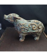 Antike chinesische Zivilisation Bronze Messing Kuh Figur selten Fund mys... - €208,63 EUR