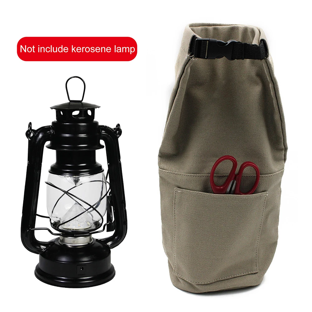 Kerosene Lamp Storage Bag Retro Camping Light Storage Bag with Pockets Canvas - £13.08 GBP+