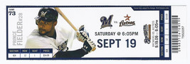 2009 Astros @ Brewers Full Unused Ticket September 19th - $9.46