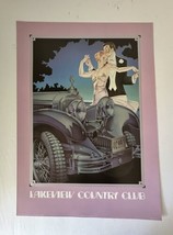 Vintage 1984 Lakeview Country Club Poster 20x28 by BETTE LEVINE Litho USA - £21.90 GBP