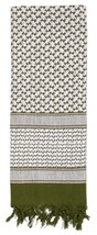 Olive Drab/White Shemagh Heavyweight Tactical Desert Keffiyeh Scarf Cott... - $19.28