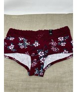 Torrid Red Floral Print Print Wide Lace Boyshort Panty Size Large (0) - $15.99