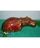 Vintage Wooden Hand Carved Hippopotamus Statue Figurine - $81.33 CAD