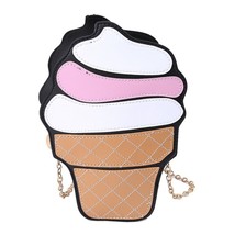 Funny Ice Cream Cake Girls Crossbody Bags Women Handbags Cute Purse Chain Messen - £13.32 GBP