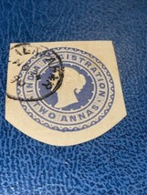 India Registration Two Annas Embossed Stamp - Rare - £0.80 GBP