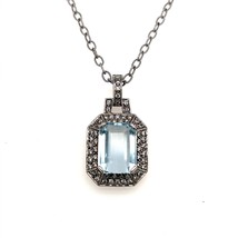 Natural Aquamarine Diamond Necklace 14k Gold 10.45 TCW Certified $9,520 211196 - £3,093.02 GBP