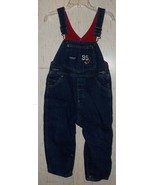 EXCELLENT BABY BOYS OSHKOSH RED FLANNEL LINED BLUE JEAN OVERALLS  SIZE 2... - £17.00 GBP