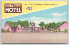 Postcard Queen City Motel Dickinson North Dakota AAA West End - £5.68 GBP