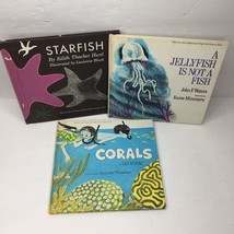 Vintage Set 3 Let&#39;s Read And Find Out Corals Jellyfish Starfish Science Books - £35.96 GBP