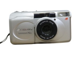 Olympus Superzoom 76g 35mm Film Point and Shoot Camera Silver Tested w/ ... - £38.72 GBP