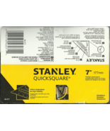 Premium Quick Square Yellow on Black 7&quot; = 177mm Layout Rafter Stanley 46... - $32.21