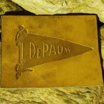 De Pauw University Antique Leather Tobacco Premium Seal Ca 1900 College ... - $24.87