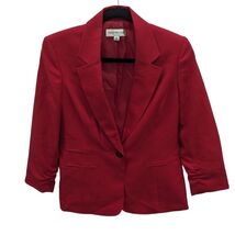 Vintage Evan Picone Red Holiday Career Blazer Suit Jacket Coat Size 6 Me... - $79.99