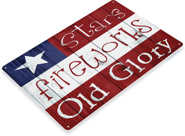 Stars Old Glory Fireworks 4th July Shop Bar Retro Wall Décor Large Metal Sign - £19.80 GBP