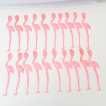 Vintage Pink Flamingo Swizzle Stick  Stirrer Cocktail Sticks 6&quot; Tall  Lot of 20 - $36.25