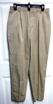 New Sz 16 AVG U.S.A. CHIC Womens Beige Casual Textured Cotton Blend Pants 30x30&quot; - £10.34 GBP