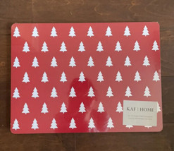 Kaf Home Set of 4 Placemats Christmas Trees Cork Holiday Red White New - £25.95 GBP