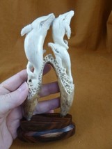 Whale-54 Humpback pod of 4 Whales of shed ANTLER figurine Bali detailed ... - £67.97 GBP