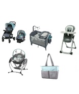 Graco Green Baby Gear Bundle, Stroller Travel System,PlayYard,Swing & High Chair - £764.00 GBP