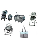 Graco Green Baby Gear Bundle, Stroller Travel System,PlayYard,Swing &amp; Hi... - £757.78 GBP