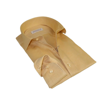 Men 100% Italian Cotton Shirt Non Iron SORRENTO Turkey Spread Collar 4902 Tan image 6