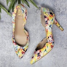 Vince Camuto | Halona Abstract Floral D&#39;Orsay Pointed Toe Pumps Heels Si... - $33.85